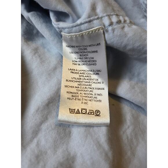 Free People We The Free Oxford Blue Oversided Fit Freddie Shirt sz Large - Picture 9 of 10